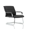 Carter Medium Back Black Leather Cantilever Visitor Office Chair with Arms - Market Milloner