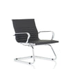 Nola Black Leather Cantilever Visitor Chair with Arms - Market Milloner