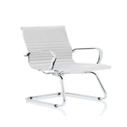 Nola Black Leather Cantilever Visitor Chair with Arms - Market Milloner