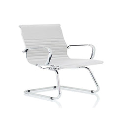 Nola Black Leather Cantilever Visitor Chair with Arms - Market Milloner